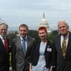 Photo of The 15,000th and 15,001st delegates from Russia with Dr. Billington and Ambassador O'Keefe.